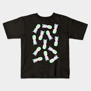Pineapples Iridescent Holographic Kids T-Shirt